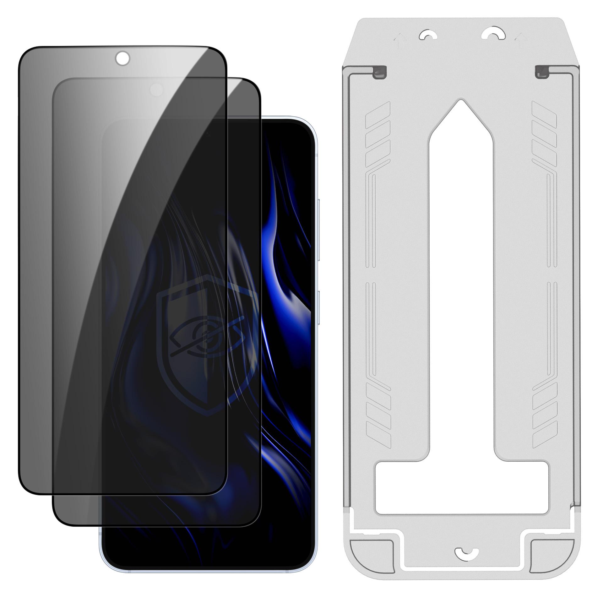 2x Tvrzené privátní sklo s aplikátorem pro Samsung Galaxy S24/S25 - 3mk HARDY® Privzone 9H™