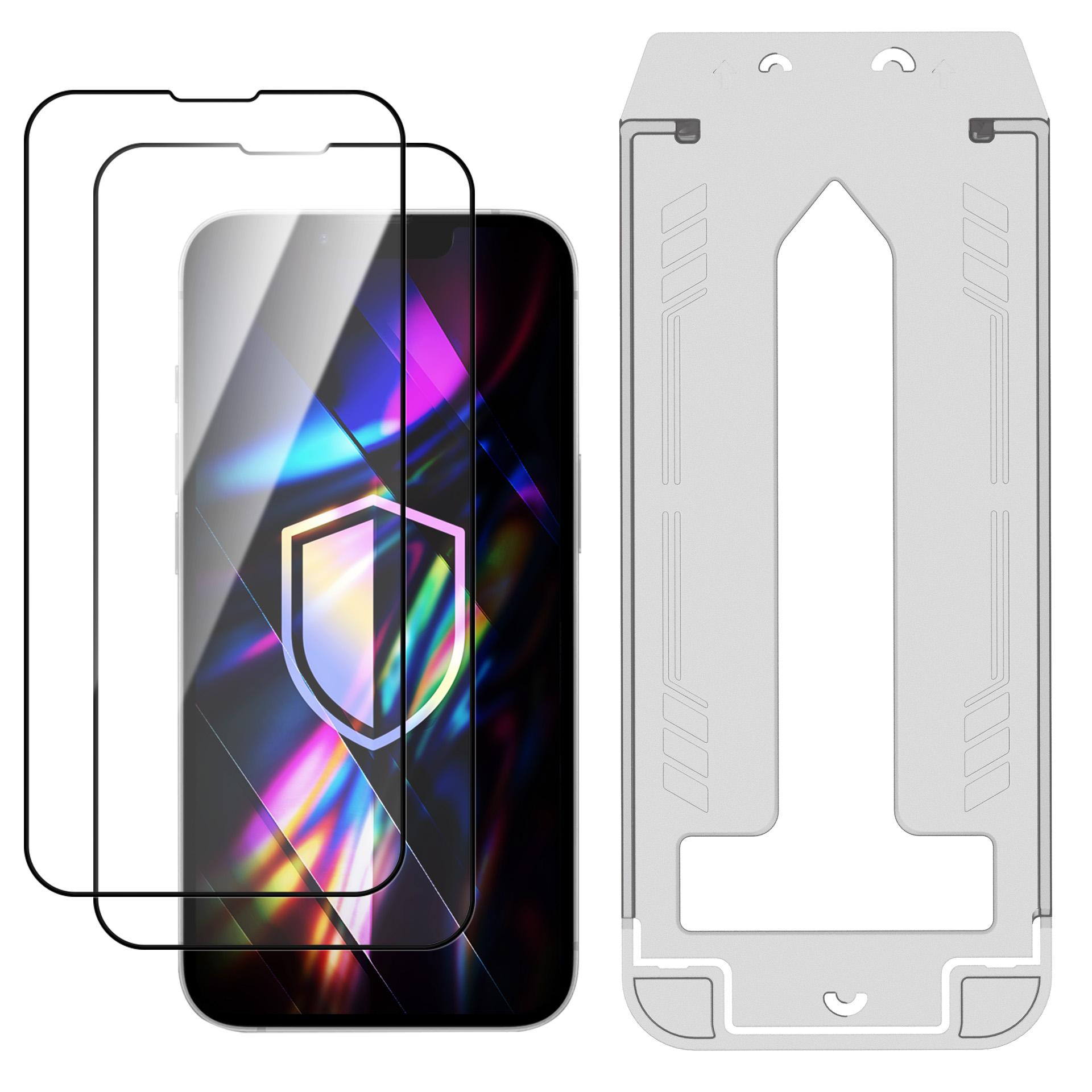 2× Tvrzené sklo s aplikátorem pro Apple iPhone 13/13 Pro/14/16E - 3mk HARDY® Hardura 9H™