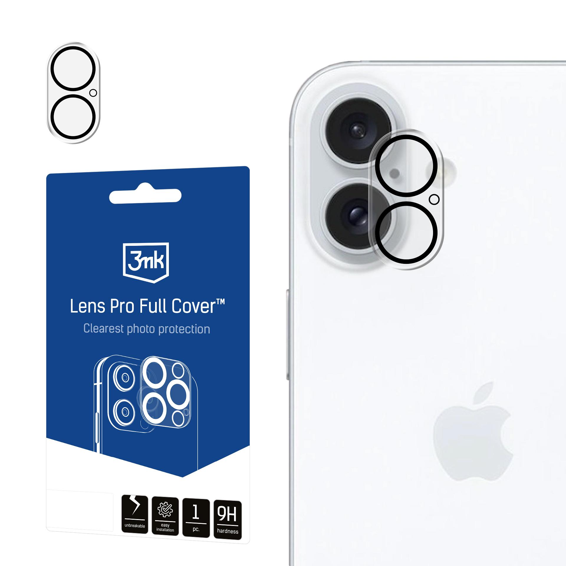 Pancéřová ochrana přístroje pro Apple iPhone 16 - 3mk Lens Pro Full Cover
