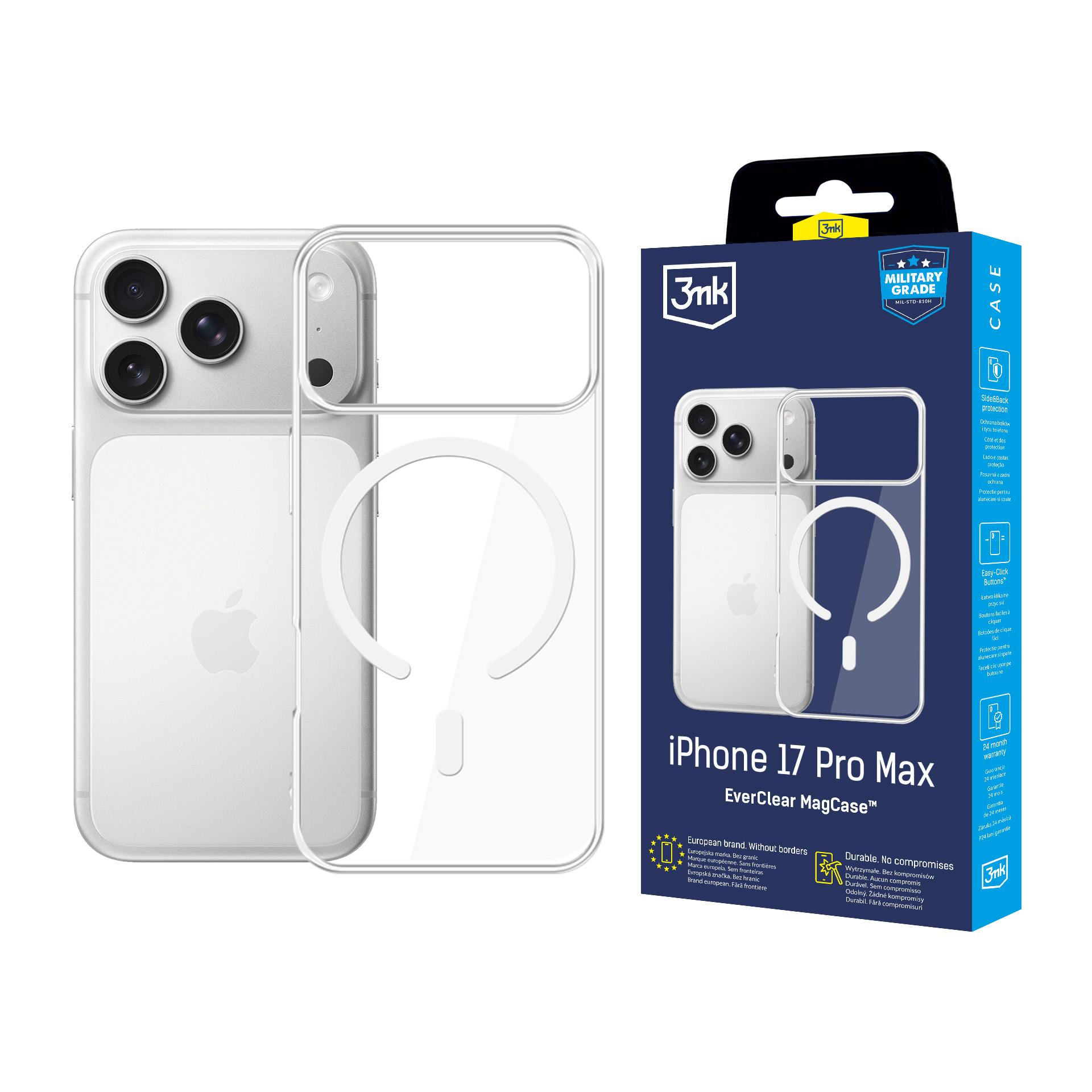 Pancéřové pouzdro s MagSafe na Apple iPhone 17 Pro Max - 3mk EverClear MagCase