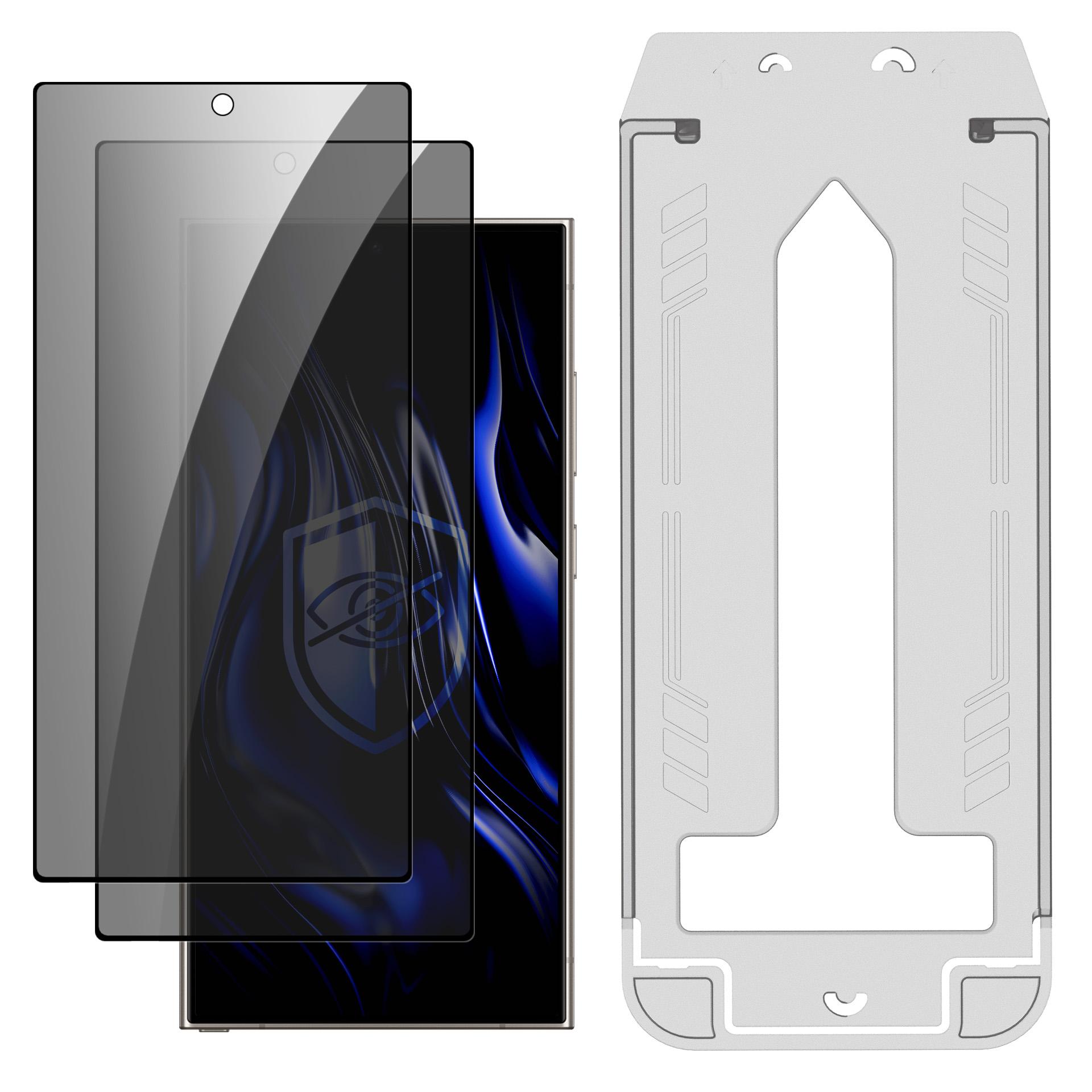 2× Ochranné sklo na soukromí s aplikátorem pro Samsung Galaxy S24 Ultra – 3mk HARDY® Privzone 9H™