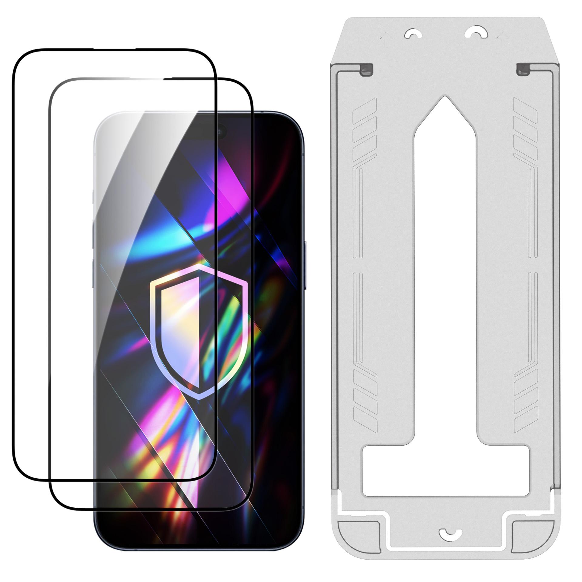 2× Tvrzené sklo s aplikátorem pro Apple iPhone 15 Pro Max - 3mk HARDY® Hardura 9H™