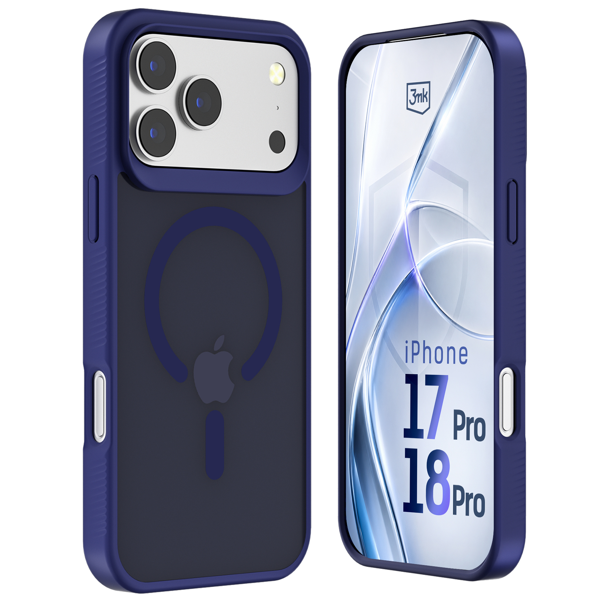 Kouřové pouzdro s MagSafe pro Apple iPhone 17 Pro/ 18 Pro – 3mk HARDY® Hazy MagCase™ Blue