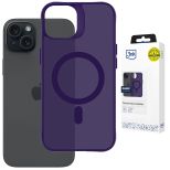 Kouřové pouzdro s MagSafe pro Apple iPhone 15 – 3mk HARDY® Hazy MagCase™ Purple