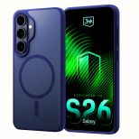 Kouřové pouzdro s MagSafe pro Samsung Galaxy S26+ – 3mk HARDY® Hazy MagCase™ Blue