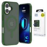 Kouřové pouzdro s MagSafe pro Apple iPhone 16 – 3mk HARDY® Hazy MagCase™ Green
