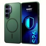 Kouřové pouzdro s MagSafe pro Samsung Galaxy S26 – 3mk HARDY® Hazy MagCase™ Green