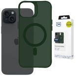 Kouřové pouzdro s MagSafe pro Apple iPhone 15 – 3mk HARDY® Hazy MagCase™ Green