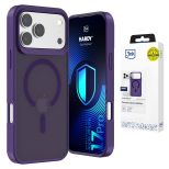 Kouřové pouzdro s MagSafe pro Apple iPhone 17 Pro – 3mk HARDY® Hazy MagCase™ Purple