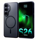 Kouřové pouzdro s MagSafe pro Samsung Galaxy S26+ – 3mk HARDY® Hazy MagCase™ Black