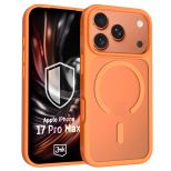 Kouřové pouzdro s MagSafe pro Apple iPhone 17 Pro Max – 3mk HARDY® Hazy MagCase™ Orange