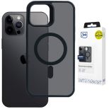 Kouřové pouzdro s MagSafe pro Apple iPhone 12 Pro Max – 3mk HARDY® Hazy MagCase™ Black