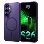 Kouřové pouzdro s MagSafe pro Samsung Galaxy S26+ – 3mk HARDY® Hazy MagCase™ Purple