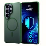 Kouřové pouzdro s MagSafe pro Samsung Galaxy S26 Ultra – 3mk HARDY® Hazy MagCase™ Green