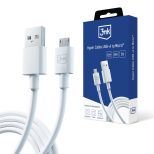 Kabel USB-A na Micro 12W 2,4A 1,2 m - 3mk Hyper Cable White