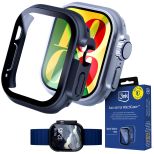 Pouzdro se tvrzeným sklem na Apple Watch Ultra/ Ultra 2/ Ultra 3 - 3mk Satin Armor WatchCase+™ Black