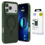 Kouřové pouzdro s MagSafe pro Apple iPhone 17 Pro Max – 3mk HARDY® Hazy MagCase™ Green