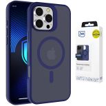 Kouřové pouzdro s MagSafe pro Apple iPhone 16 Pro Max – 3mk HARDY® Hazy MagCase™ Blue