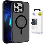 Kouřové pouzdro s MagSafe pro Apple iPhone 15 Pro – 3mk HARDY® Hazy MagCase™ Black