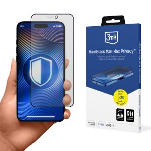 Matné tvrzené sklo na Apple iPhone 14 Pro - 3mk Hardglass Matt Max Privacy