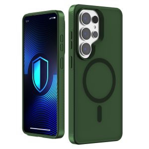 Kouřové pouzdro s MagSafe pro Samsung Galaxy S25 Ultra – 3mk HARDY® Hazy MagCase™ Green