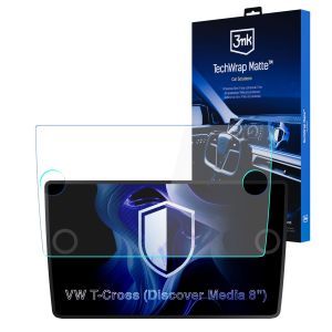 Matná ochranná fólie na displej navigace pro VW T-Cross 2019- (Discover Media 8") – 3mk TechWrap Matte™ Center Display
