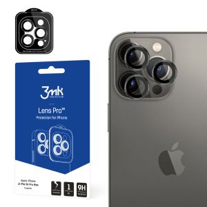 Temperované sklo na objektiv fotoaparátu pro Apple iPhone 14 Pro - 3mk Lens Protection Pro Black