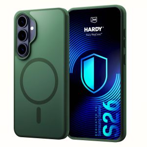 Kouřové pouzdro s MagSafe pro Samsung Galaxy S26 – 3mk HARDY® Hazy MagCase™ Green