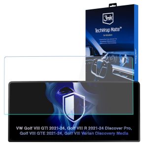 Matná ochranná fólie na displej navigace pro VW Golf VIII GTI 2021-2024 – 3mk TechWrap Matte™ Center Display