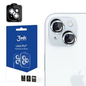 Temperované sklo na objektiv fotoaparátu pro Apple iPhone 15 - 3mk Lens Protection Pro Black