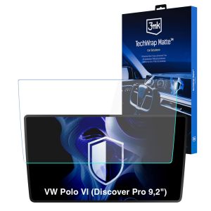 Matná ochranná fólie na displej navigace pro VW Polo VI 2018- (Discover Pro 9,2") – 3mk TechWrap Matte™ Center Display