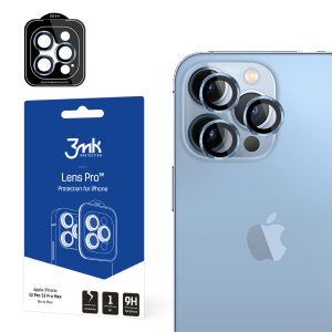 Temperované sklo na objektiv fotoaparátu pro Apple iPhone 13 Pro - 3mk Lens Protection Pro Black