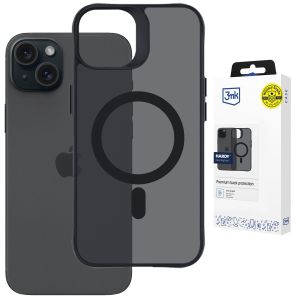 Polykarbonátové pouzdro s MagSafe pro Apple iPhone 15 - 3mk HARDY® Hazy MagCase™ Black