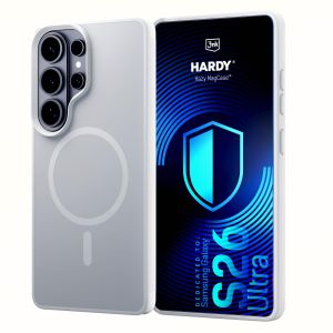 Kouřové pouzdro s MagSafe pro Samsung Galaxy S26 Ultra – 3mk HARDY® Hazy MagCase™ White