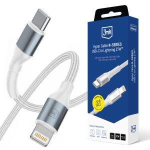 Kabel 1m 27W 9V/3A PD 3.0 3mk Hyper Cable N-SERIES USB-C to Lightning 27W™ White