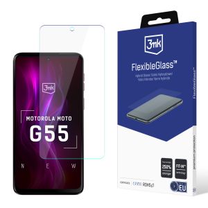 Hybridní nerozbitné sklo na Motorola Moto G55 5G - 3mk FlexibleGlass™