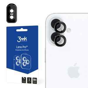 Temperované sklo na objektiv fotoaparátu pro Apple iPhone 16 - 3mk Lens Protection Pro Black