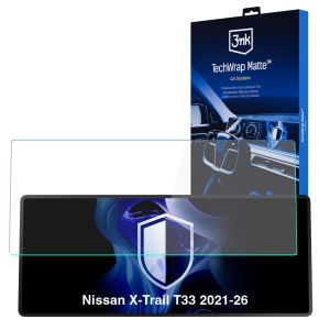 Matná ochranná fólie na displej navigace pro Nissan X-Trail T33 2021-26 – 3mk TechWrap Matte™ Center Display