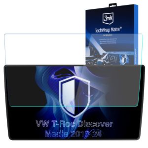 Matná ochranná fólie na displej navigace pro VW T-Roc Discover Media 2018-24 – 3mk TechWrap Matte™ Center Display