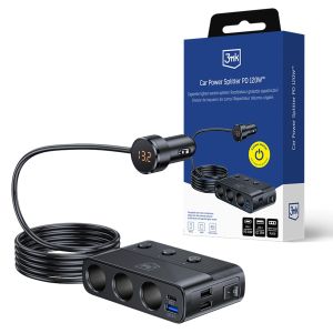 Autonabíječka pro 7 zařízení 3mk Car Power Splitter 120W PD QC PPS UCB-C USB-A
