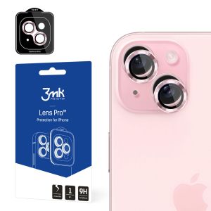 Temperované sklo na objektiv fotoaparátu pro Apple iPhone 15 - 3mk Lens Protection Pro Black