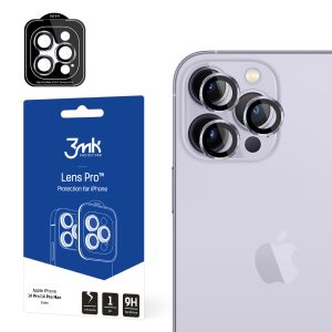 Temperované sklo na objektiv fotoaparátu pro Apple iPhone 14 Pro - 3mk Lens Protection Pro Black