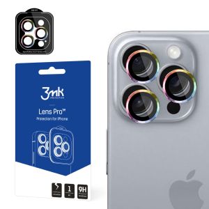 Temperované sklo na objektiv fotoaparátu pro Apple iPhone 16 Pro - 3mk Lens Protection Pro Black