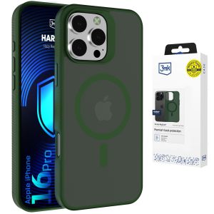 Kouřové pouzdro s MagSafe pro Apple iPhone 16 Pro – 3mk HARDY® Hazy MagCase™ Green