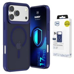 Kouřové pouzdro s MagSafe pro Apple iPhone 17 Pro – 3mk HARDY® Hazy MagCase™ Blue