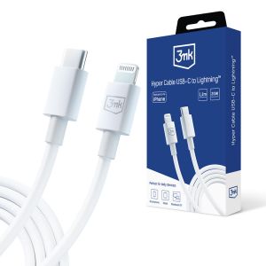 Kabel USB-C na Lightning 20W 5A 1.2m - 3mk Hyper Cable Bílý
