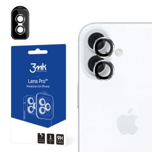 Temperované sklo na objektiv fotoaparátu pro Apple iPhone 16 - 3mk Lens Protection Pro Black