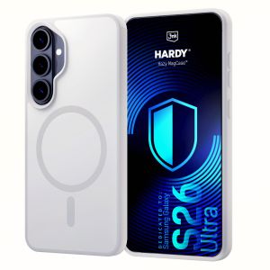 Kouřové pouzdro s MagSafe pro Samsung Galaxy S26 – 3mk HARDY® Hazy MagCase™ White