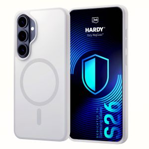Kouřové pouzdro s MagSafe pro Samsung Galaxy S26 – 3mk HARDY® Hazy MagCase™ White