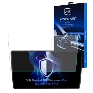 Matná ochranná fólie na displej navigace pro VW Passat B8 Discover Pro 2017-23 – 3mk TechWrap Matte™ Center Display